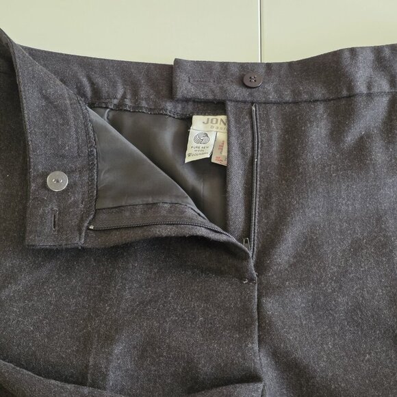 Jones Basics Pants Women 12 Gray Wool Lined Office Mature No Stretch - Picture 10 of 16